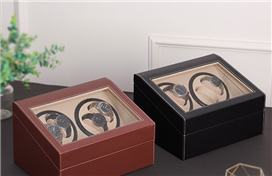 Leather Watch Box 4+6 Automatic Watch Winder with Watch Storage for 10 watches